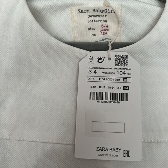Zara baby girl white jacket - Picture 3 of 3